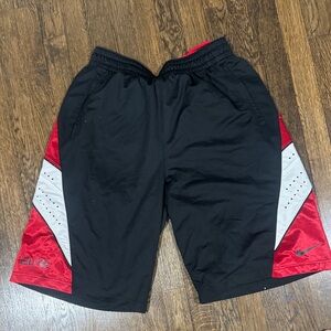 Nike Men's Black and Red Athletic Shorts